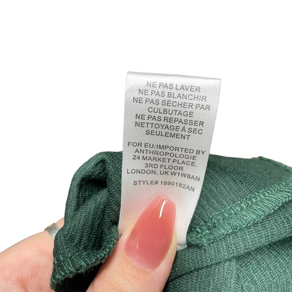 Anthropologie Current Air Dress Puff Sleeve Tie Waist Pullover Green Size Large - Picture 14 of 14